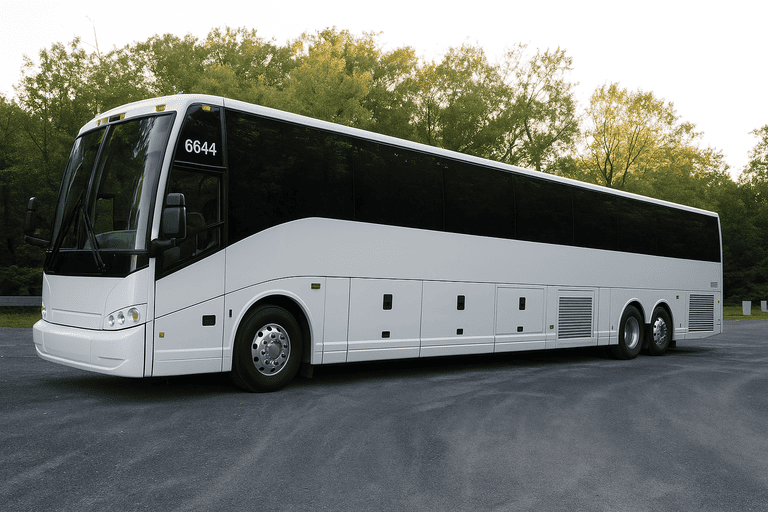 exterior of Charter Bus Rental Sterling Heights coach bus